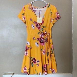 ‘Rolla Coster’ Yellow Floral Sundress NWT